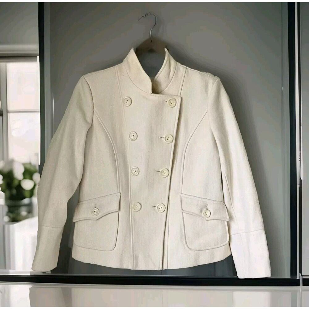 Guess Large Wool Blend Pea Coat DBL‎ Breasted Button-up Lined